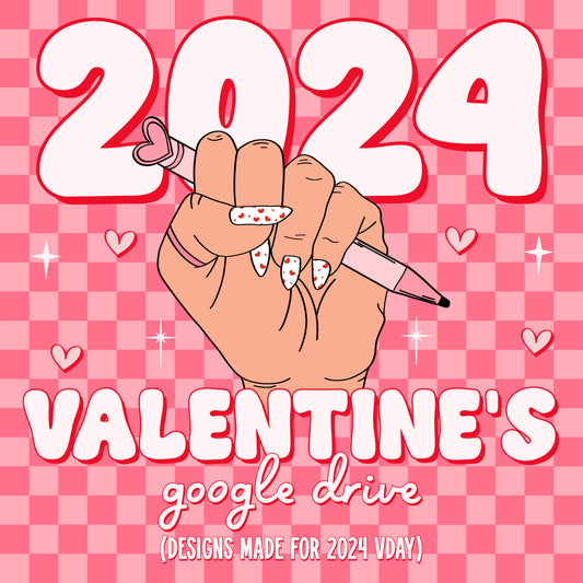 NOT INCLUDED IN SALE: 
2024 Valentine's Day Seamless Pattern Google Drive