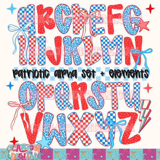 Patriotic Alphabet Set Digital Design