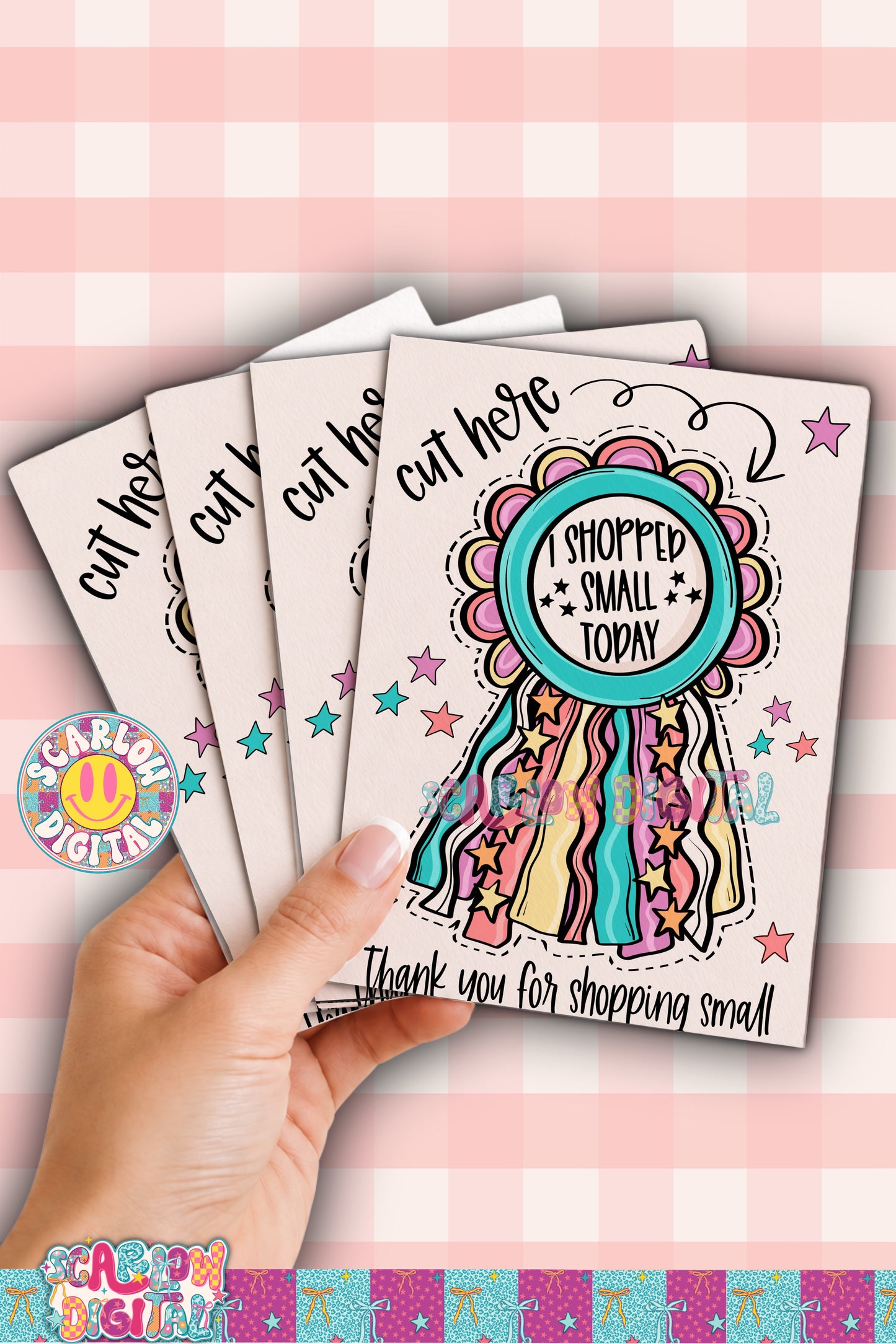 Thank You For Shopping Small (I Shopped Small Today) Insert Card Digital Design