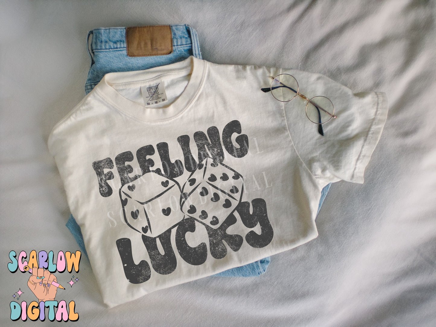 Feeling Lucky PNG Digital Design