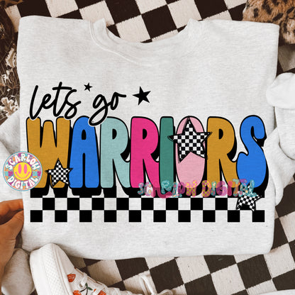 Let's Go Warriors PNG Digital Design