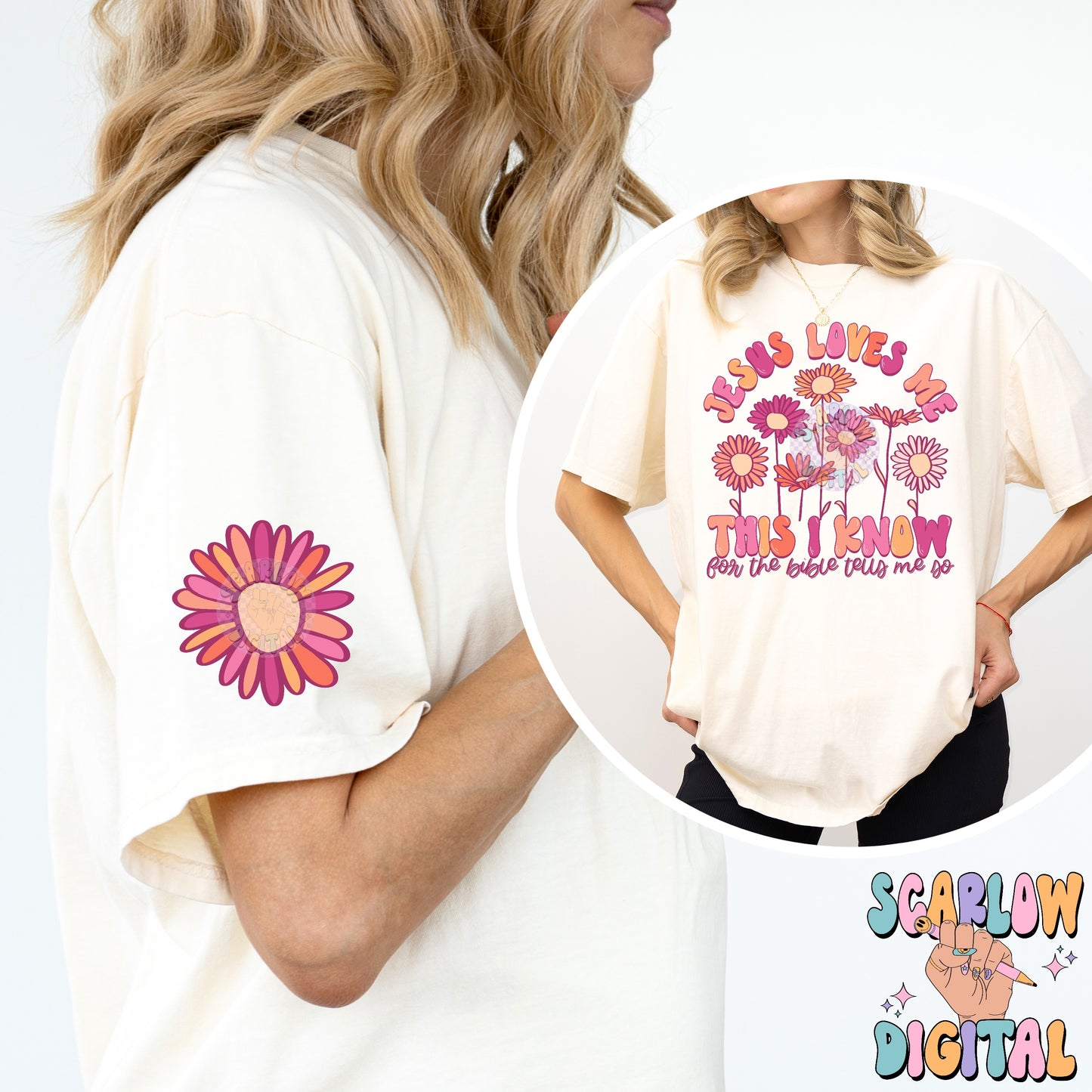 Jesus Loves Me Front and Back PNG Digital Design