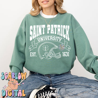 Saint Patrick University SVG-St Patrick's Day Cut File Digital Design Download-football svg, shamrock svg, lucky svg, irish svg design