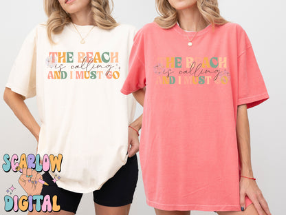 The Beach is Calling And I Must Go PNG-Summer Sublimation Digital Design Download-ocean png, summertime png, simple summer design, beach png