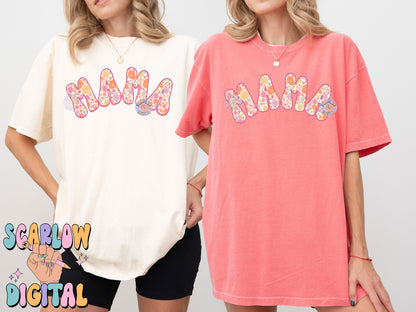 Floral Mama PNG Digital Design Download, flower mama png, png for moms, summer mama png, trendy mama png, daisies png, boho png, retro png