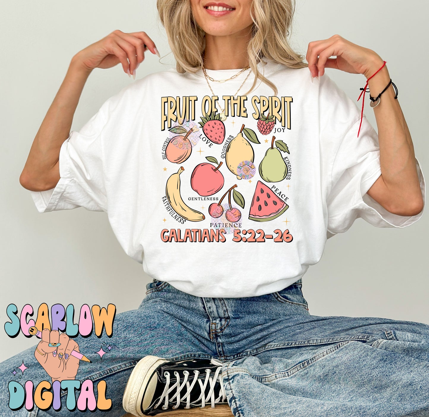 Fruit of the Spirit PNG Digital Design Download, christian sublimation designs, galatians 5:22 png, bible verse png, summer png, church png