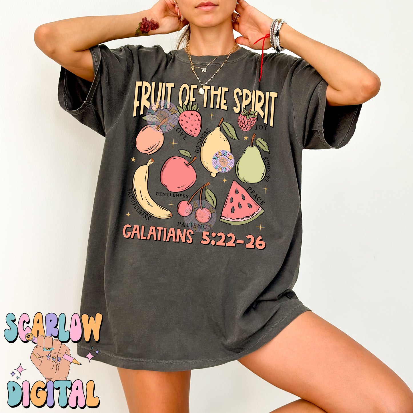 Fruit of the Spirit PNG Digital Design Download, christian sublimation designs, galatians 5:22 png, bible verse png, summer png, church png