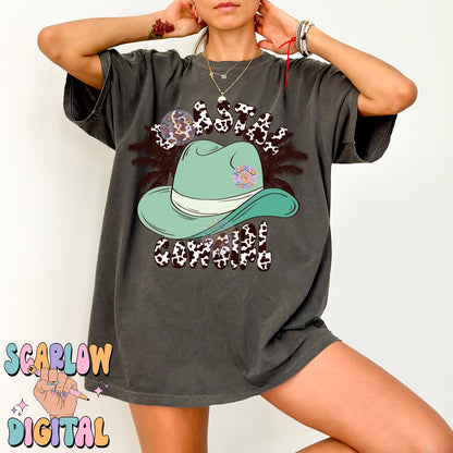 Coastal Cowgirl PNG Digital Design Download, cowgirl hat png, palm trees png, summer tshirt png, beachy png prints, trendy digital prints