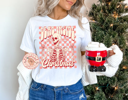 Dead Inside But It's Christmas PNG-Christmas Sublimation Digital Design Download-skeleton png, holidays png, santa claus png, funny png file