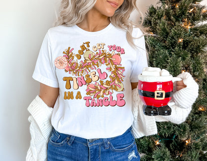 Don't Get Your Tinsel in a Tangle PNG-Christmas Sublimation Digital Design Download-christmas png designs, ornament png, girly christmas png
