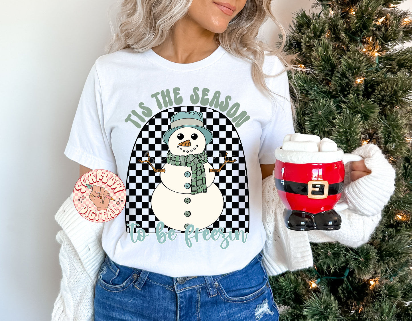 Tis the Season to Be Freezin PNG-Winter Sublimation Digital Design Download-snowman png, scarf png, cold weather png, christmas png designs