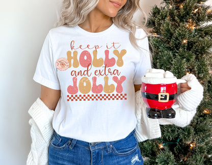 Keep it Holly and Extra Jolly PNG-Christmas Sublimation Digital Design Download-christmas spirit png, holidays png, trendy christmas png