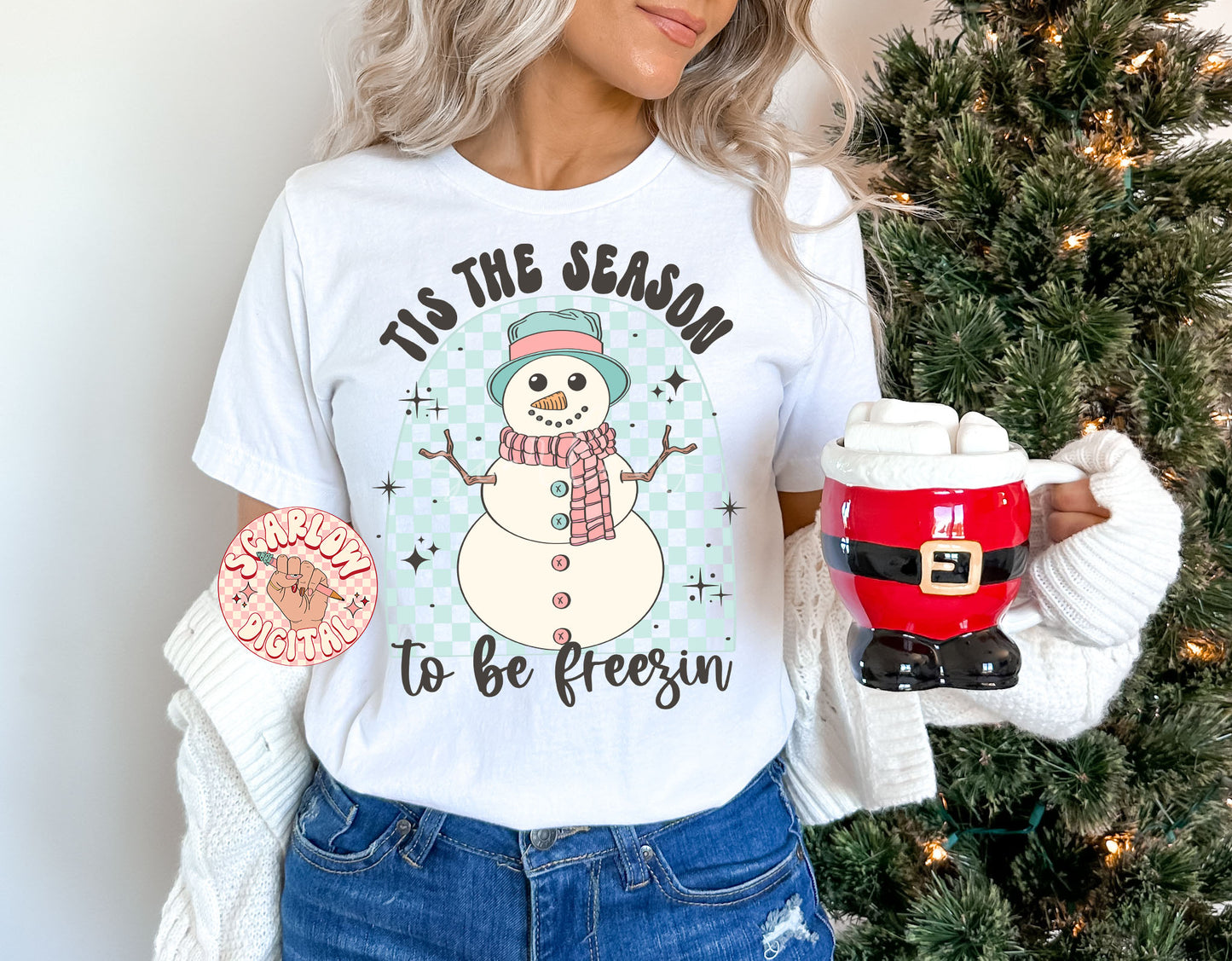 Tis the Season to Be Freezin PNG-Winter Sublimation Digital Design Download-snowman png, scarf png, cold weather png, christmas png designs