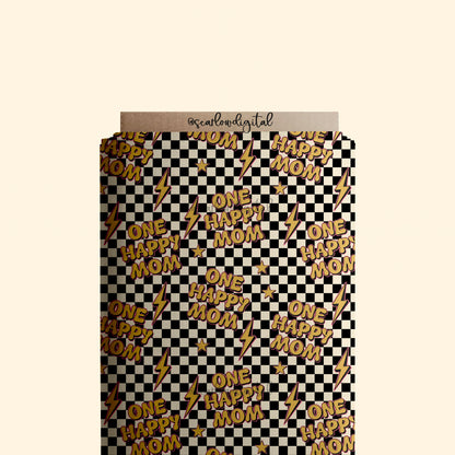 One Happy Mom Seamless Pattern Sublimation Digital Design Download, checkered seamless file, retro sublimation, adult seamless patterns