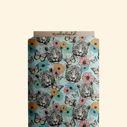 Snow Leopard Seamless Pattern-Retro Sublimation Digital Design Download-butterfly seamless, flowers seamless, trendy seamless, girl seamless