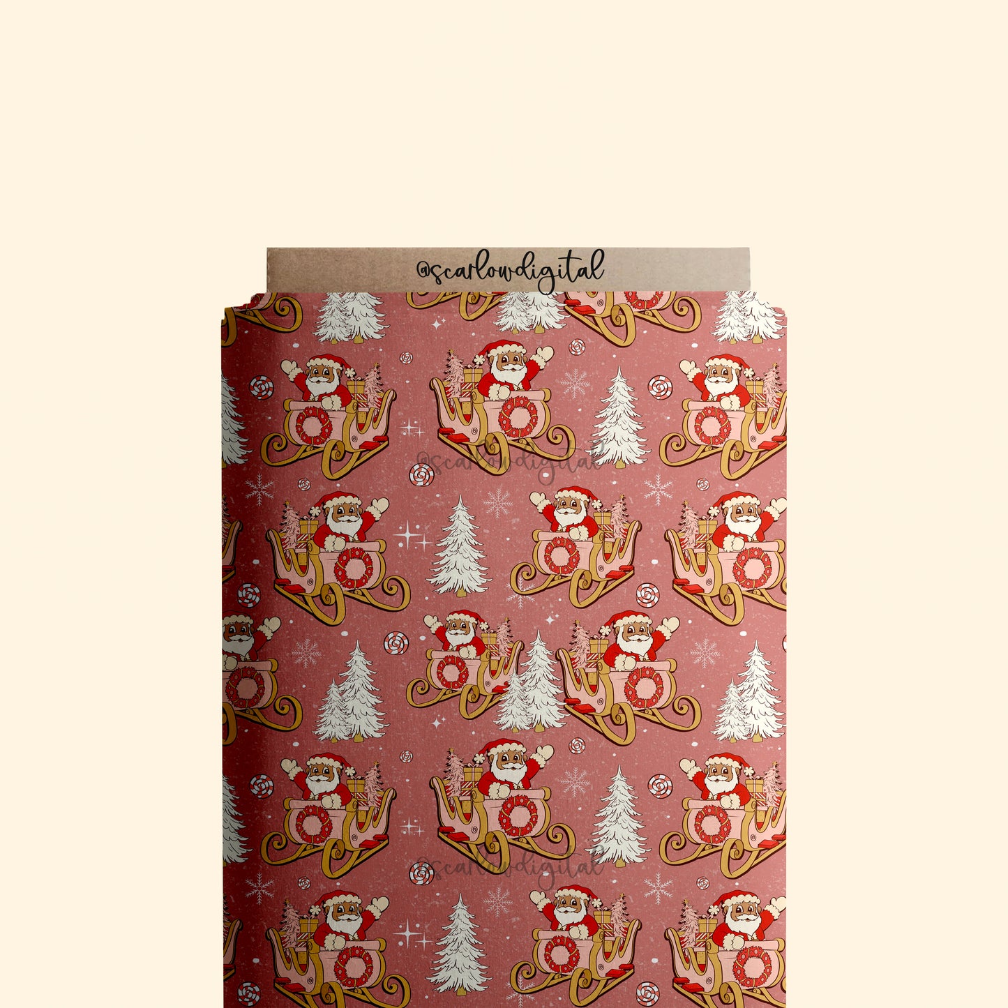 Santa's Sleigh Seamless Pattern-Christmas Sublimation Digital Design Download-funny christmas seamless pattern, girl christmas seamless file