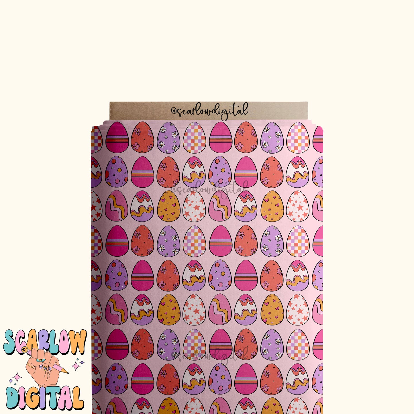 Preppy Eggs Seamless Pattern-Easter Sublimation Digital Design Download-girly seamless pattern, spring seamless file, easter seamless design