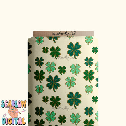 Faux Chenille Shamrock Seamless Pattern-St Patrick's Day Sublimation Digital Design Download-lucky seamless pattern, irish seamless pattern