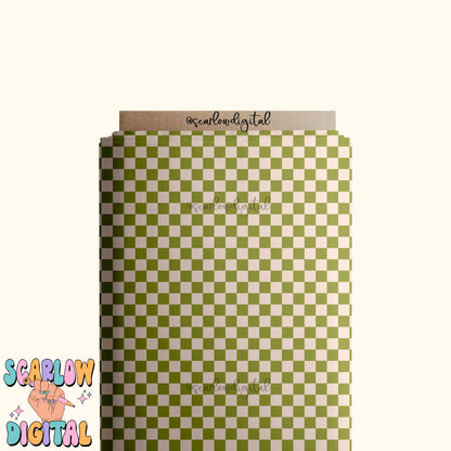 Green Checkers Seamless Pattern-St Patrick's Day Digital Design Download-checkers digital paper, retro seamless file, lucky seamless file