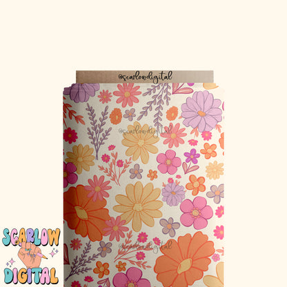 Flowers Seamless Pattern Digital Design Download, floral seamless prints, trendy digital paper, summer flowers seamless pattern, girl design