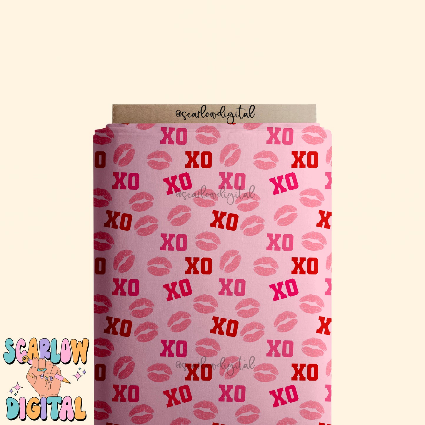 XoXo Seamless Pattern-Valentine's Day Sublimation Digital Design Download-kisses seamless file, vday designs, hearts seamless file designs