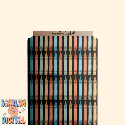 Crayons Seamless Pattern Digital Design Download, back to school digital paper, boy school seamless print, colorful teacher seamless designs