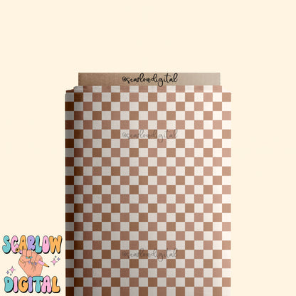 Brown Checkers Seamless Pattern Sublimation Digital Design Download-checkers digital paper, retro seamless pattern, simple seamless pattern
