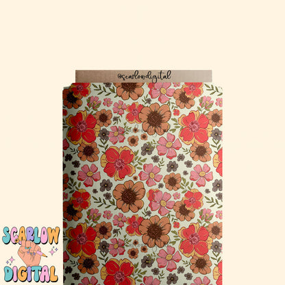 Floral Seamless Pattern Digital Design Download-flowers seamless pattern, little girl seamless file, boho seamless pattern, spring seamless