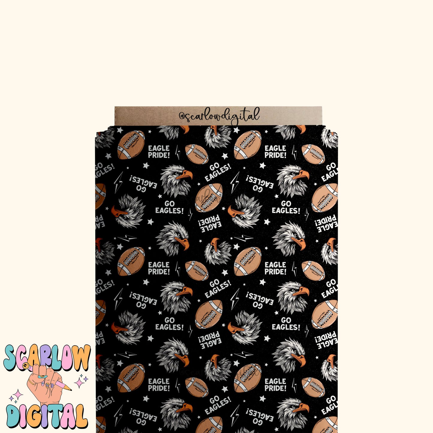 Eagles Seamless Pattern Digital Design Download, Eagles football seamless file, team mascot digital prints, football season seamless