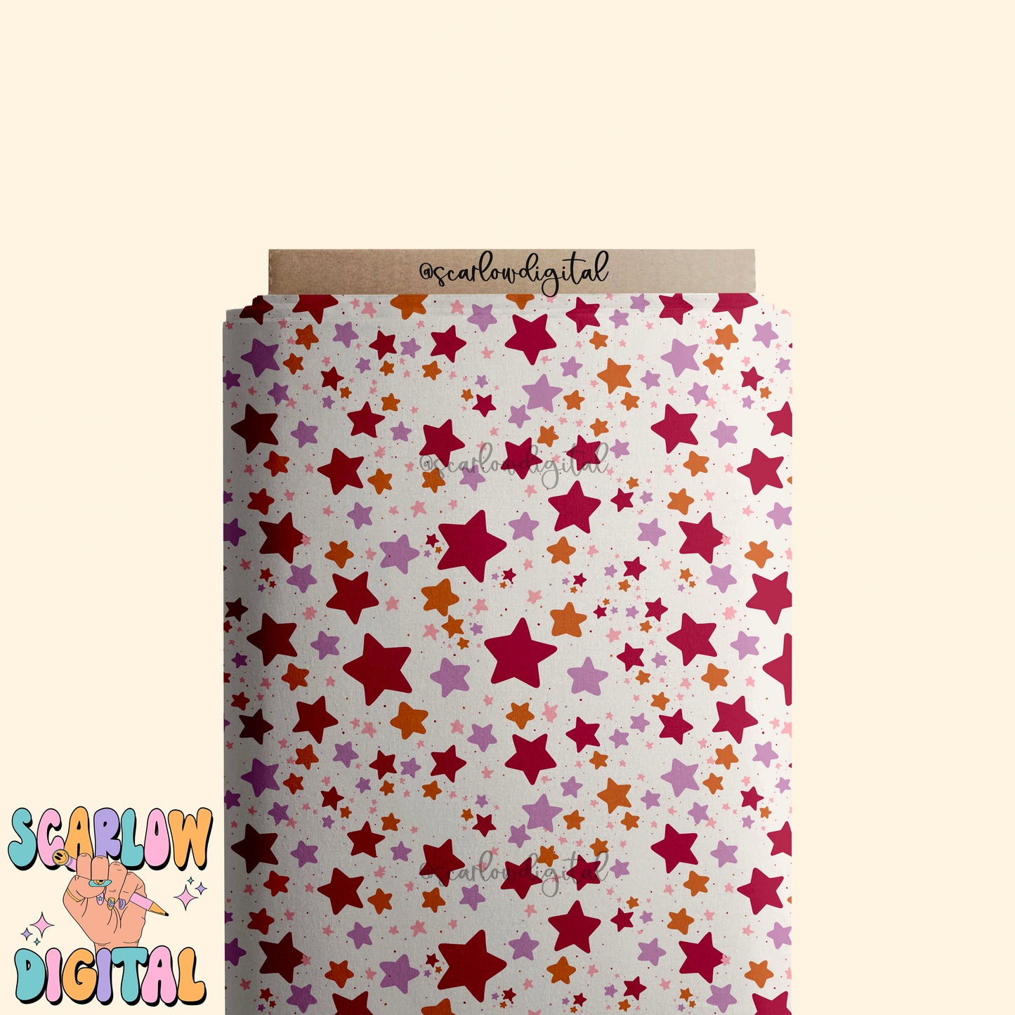 Colorful Stars Seamless Pattern-Retro Sublimation Digital Design Download-preppy seamless pattern, girl seamless pattern, celestial seamless