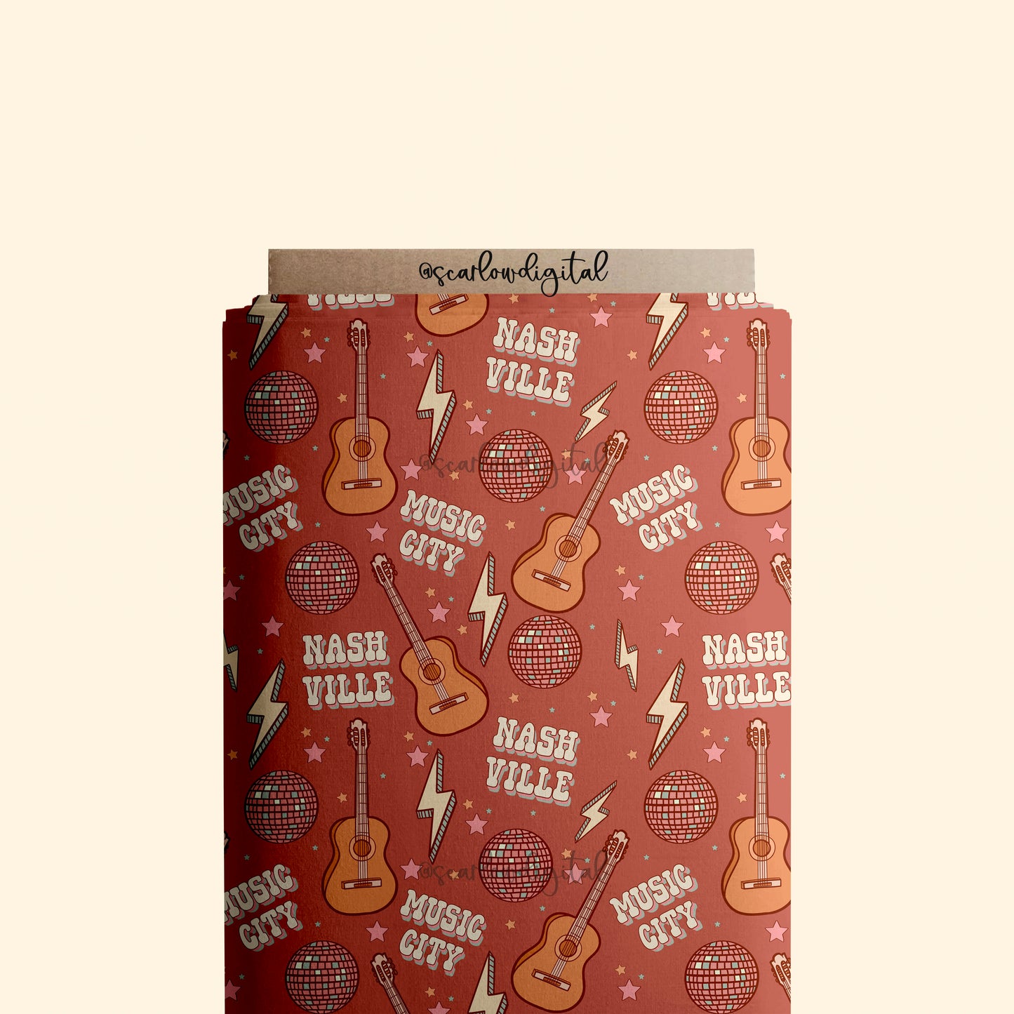 Nashville Seamless Pattern-Country Music Sublimation Digital Design Download-guitar seamless file, adult seamless files, tennessee seamless
