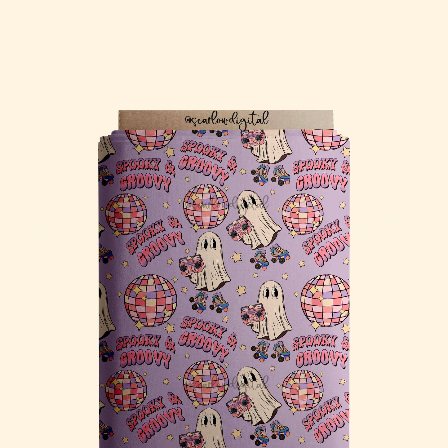 Spooky and Groovy Seamless Pattern-Halloween Sublimation Digital Design Download-ghost seamless file, vintage halloween seamless pattern