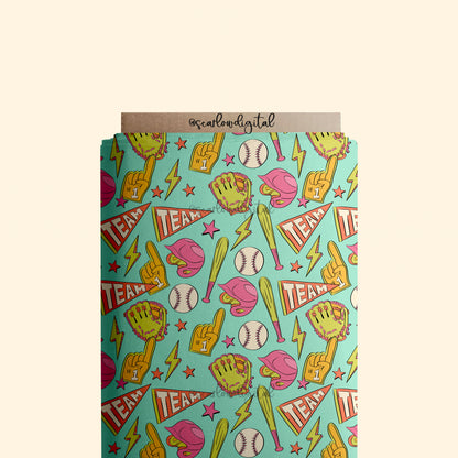 Baseball Seamless Pattern Sublimation Digital Design Download, softball seamless file, sports seamless pattern, baseball seamless pattern