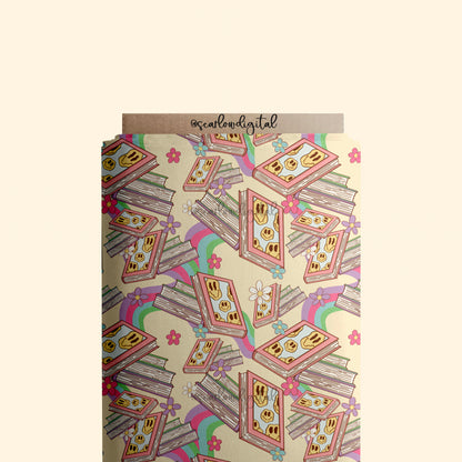 Books Seamless Pattern-Reading Sublimation Digital Design Download-preppy seamless file, flower seamless, book lover seamless, girl seamless