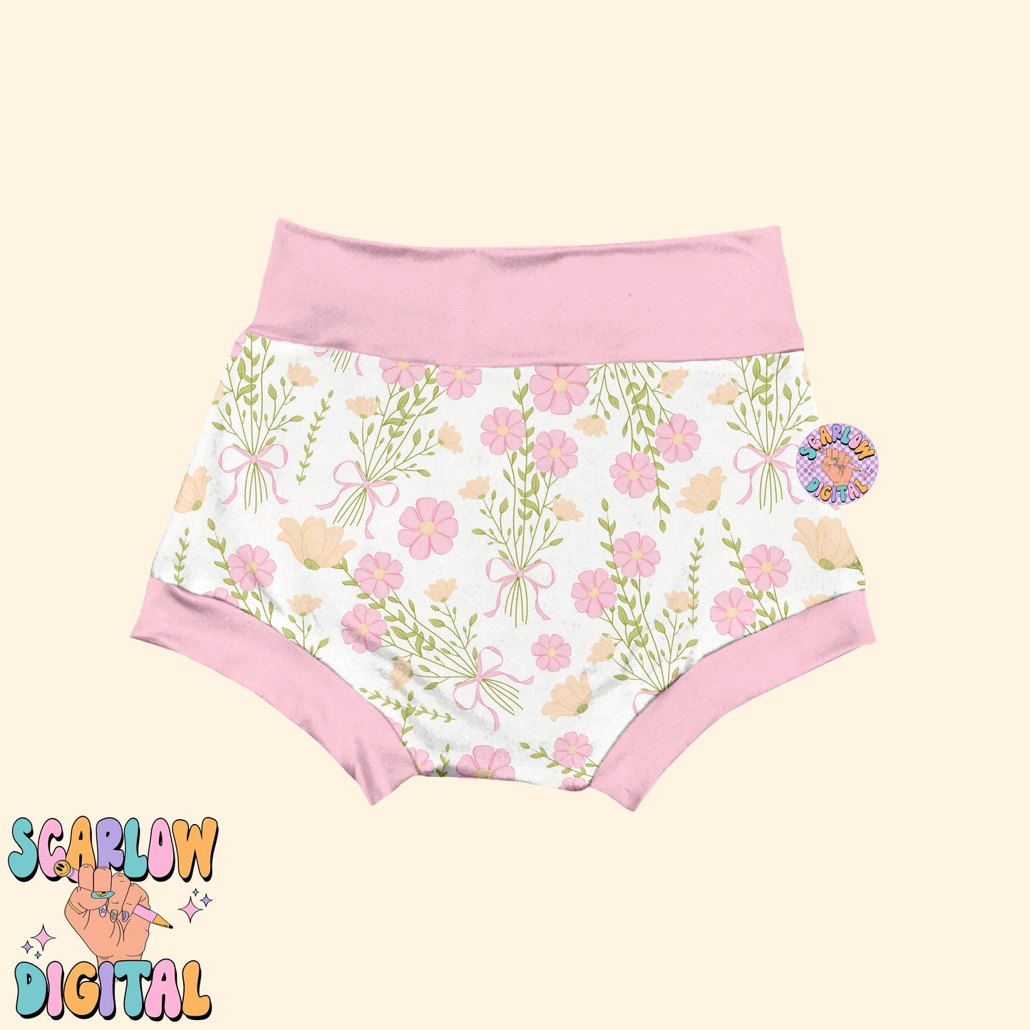 Coquette Bouquet Seamless Pattern Digital Design Download, coquette bow seamless pattern, spring flowers seamless, simple seamless patterns