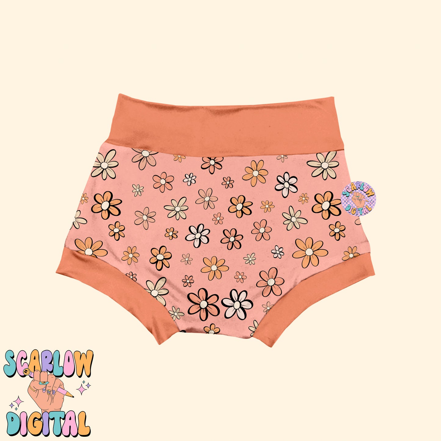 Doodle Flowers Seamless Pattern-Summer Sublimation Digital Design Download-groovy seamless pattern, hippie seamless pattern, summer designs