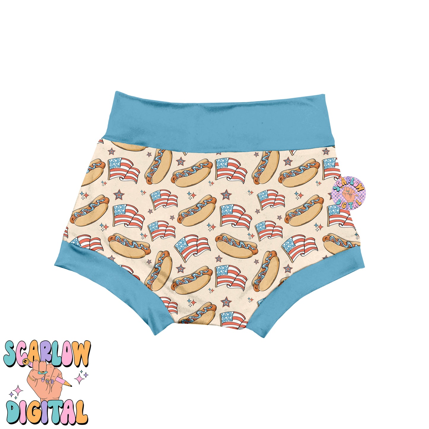 Patriotic Hot Dogs Seamless Pattern Digital Design Download, july 4th seamless pattern, summer seamless, american flag seamless pattern