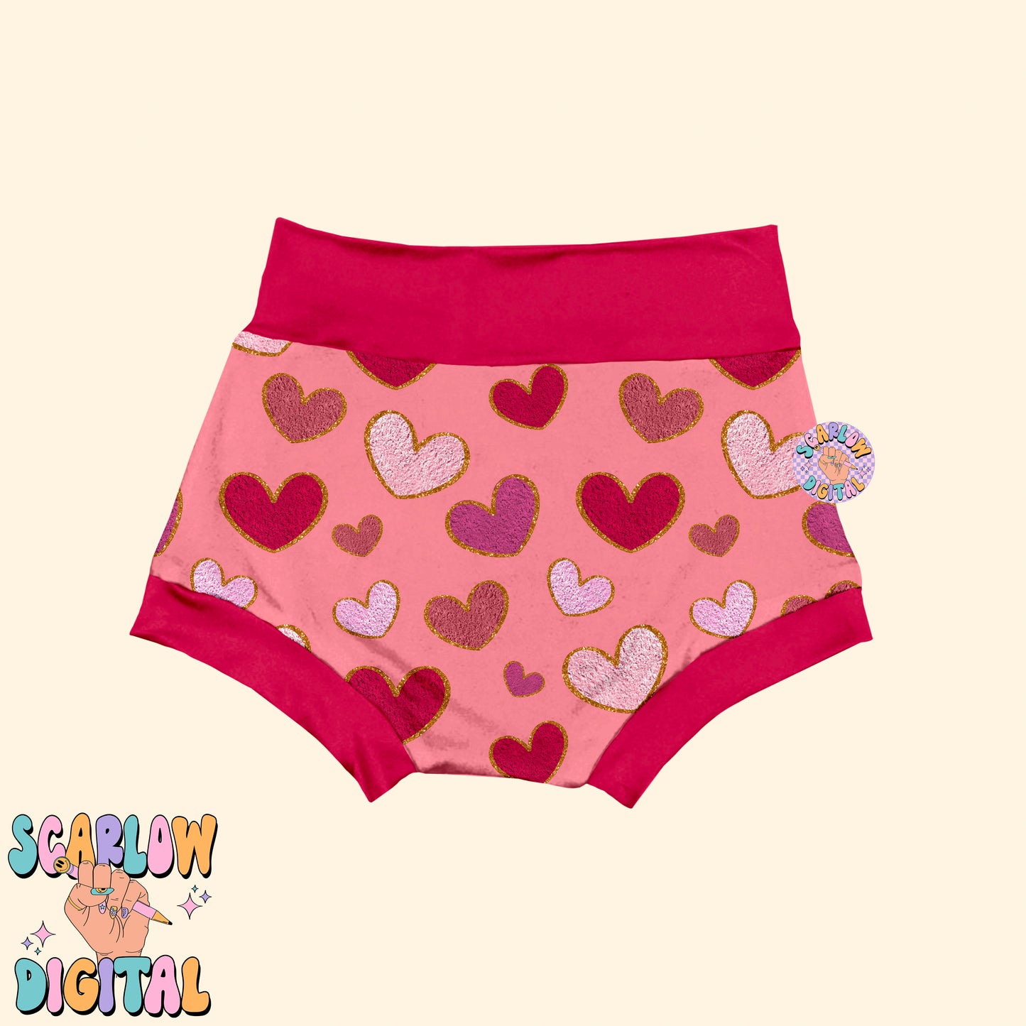 Faux Chenille Hearts Seamless Pattern-Valentine's Day Sublimation Digital Design Download-hearts seamless pattern, girly valentines seamless