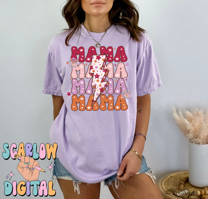 Mama PNG-Retro Sublimation Digital Design Download-stars png, retro mama png, mama mini png, mommy and me png, png for mom, mom of girls png