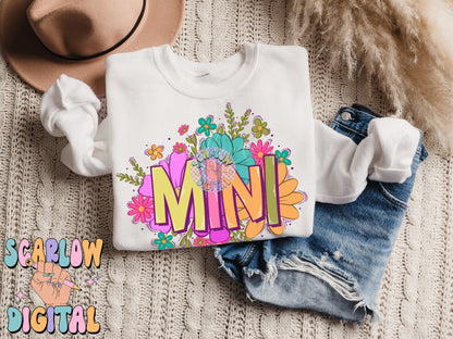 Floral Mini PNG-Flowers Sublimation Digital Design Download-png for kids, mama mini png, girl png, flower mini png, summer girl png