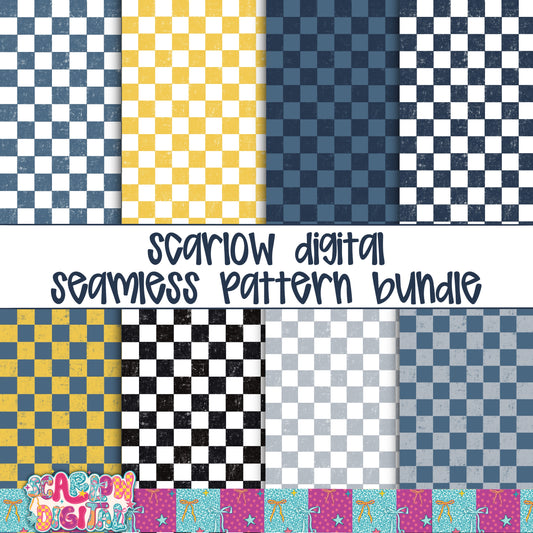 Checkered Boy Seamless Pattern Bundle Digital Design