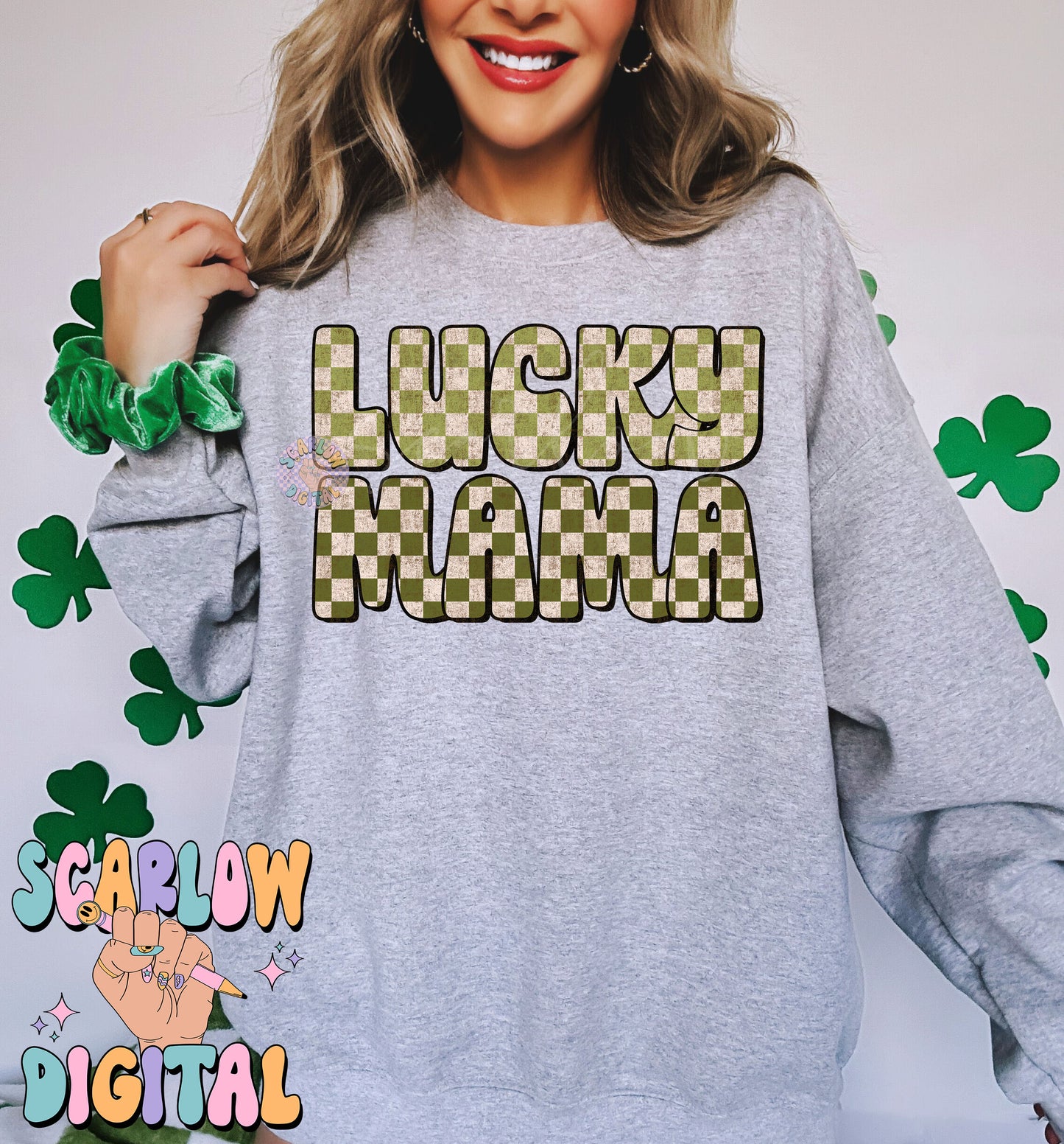 Lucky Mama PNG-St Patrick's Day Sublimation Digital Design Download-png for mom, mama png, lucky png, shamrock png, irish png designs