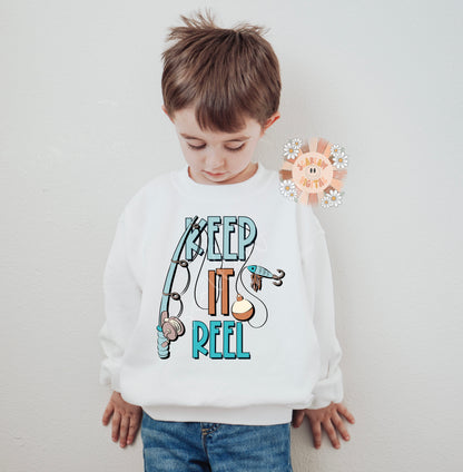 Keep it Reel PNG-Boy Sublimation Digital Design Download-fisherman png, little boy png, daddy boy png, fishing lure png, rod and reel png