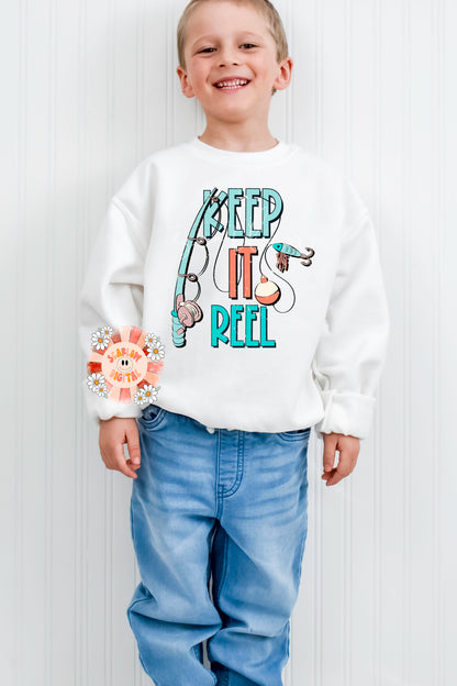 Keep it Reel PNG-Boy Sublimation Digital Design Download-fisherman png, little boy png, daddy boy png, fishing lure png, rod and reel png