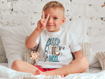 Keep it Reel PNG-Boy Sublimation Digital Design Download-fisherman png, little boy png, daddy boy png, fishing lure png, rod and reel png