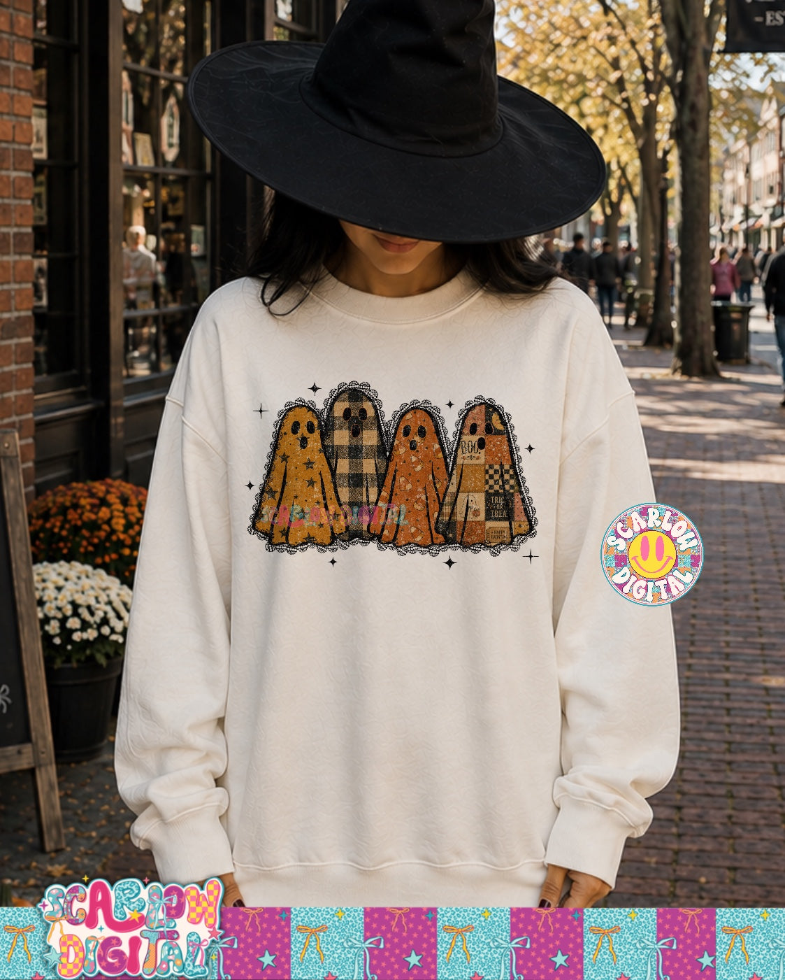 Vintage Ghosts PNG Digital Design