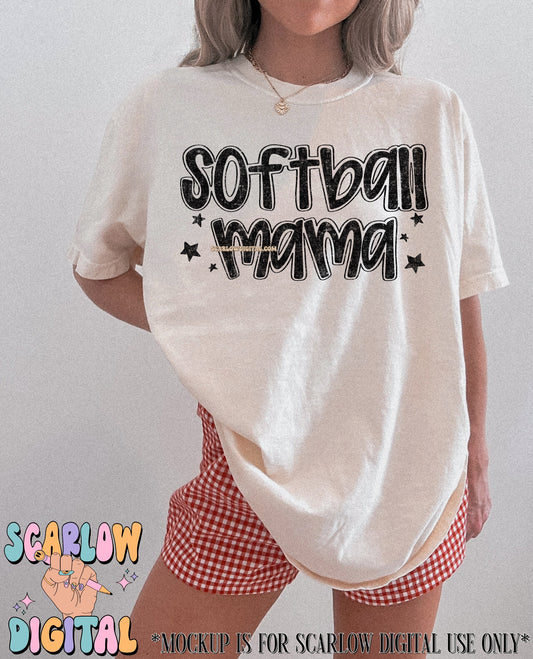 Softball Mama PNG Digital Design