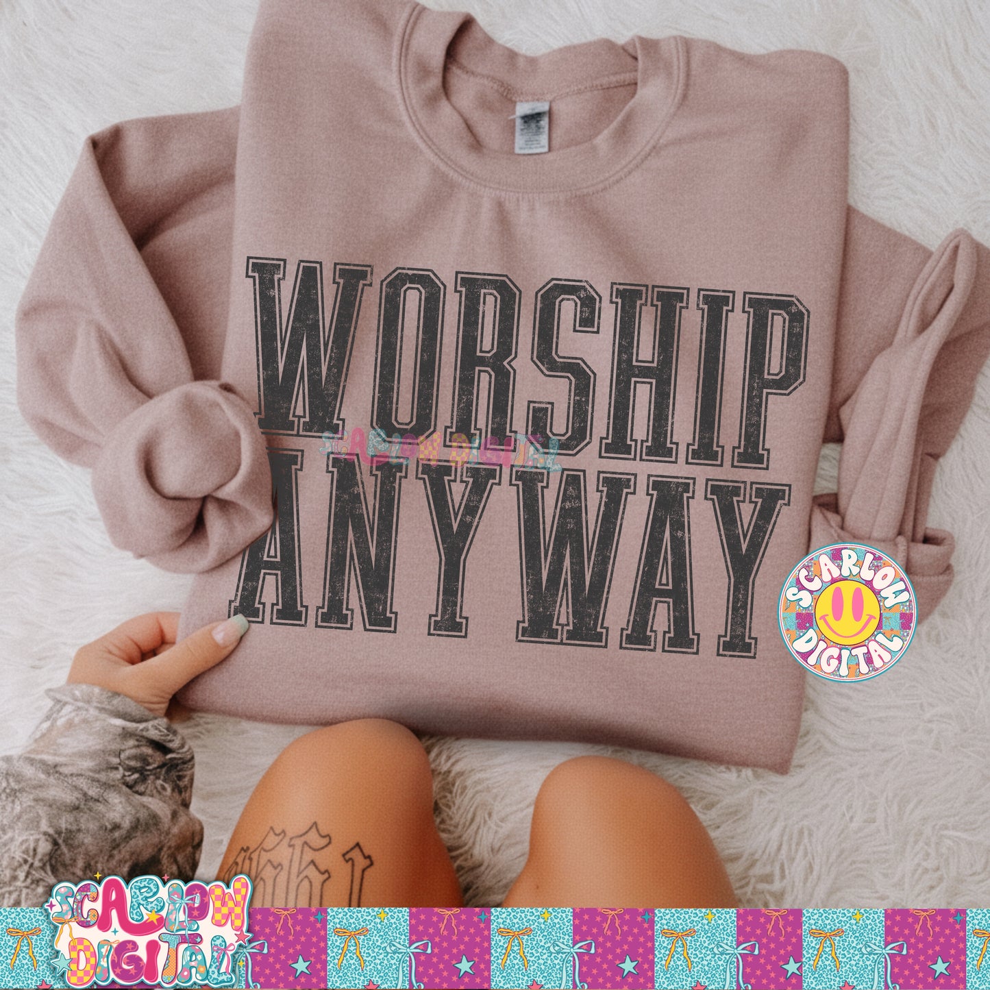 Worship Anyway PNG Digital Design