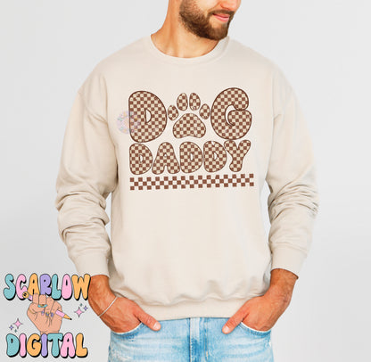 Dog Daddy PNG Sublimation Digital Design Download-men's tshirt designs, png for dad, daddy png design, checkered png, fur dad png designs