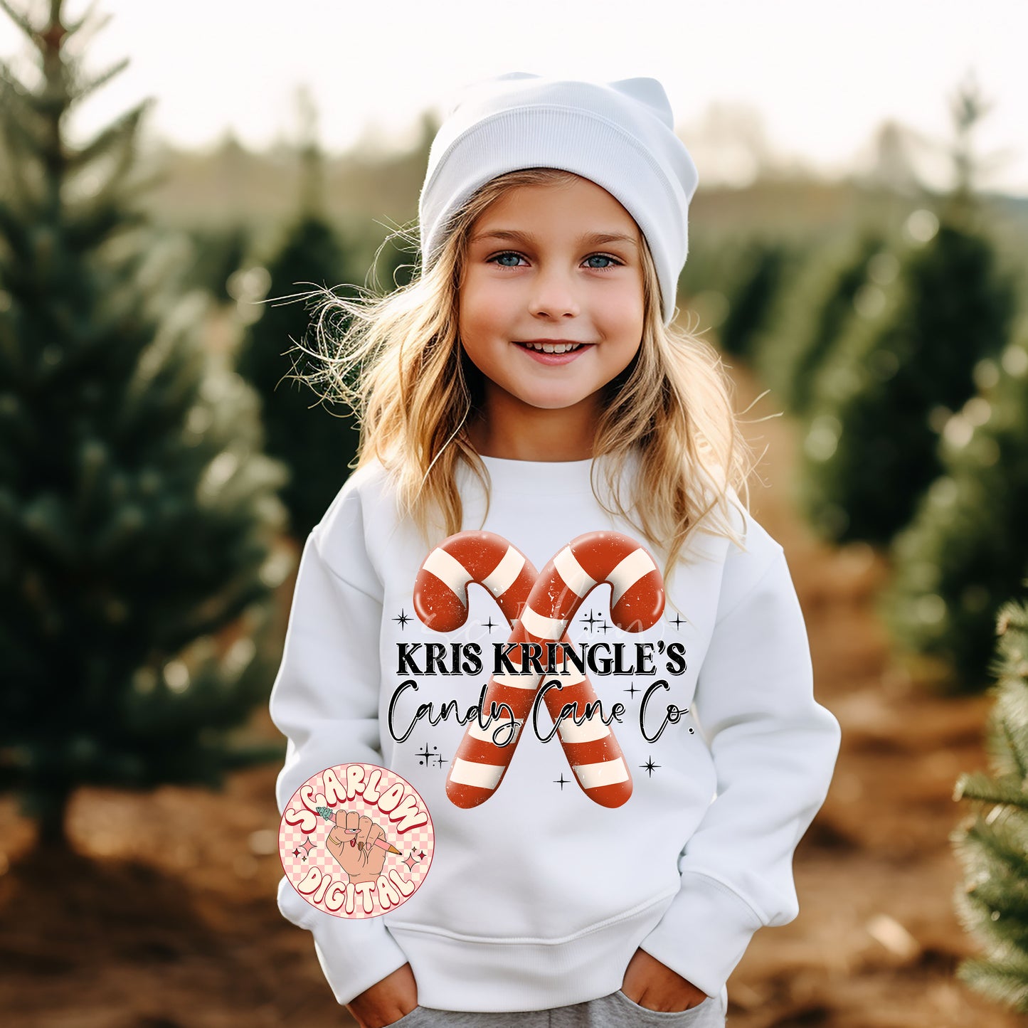 Kris Kringle's Candy Cane Co. PNG-Christmas Sublimation Digital Design Download-santa claus png, christmas candy png, simple png, boho png